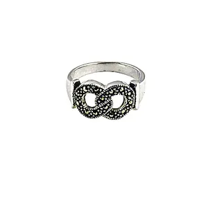 Bague Éternité Classique en Argent 925 Vintage avec Pierre Naturelle Géométrique et Sertissage Pavé, Unisexe, pour Usage Quotidien, Idée Cadeau - Product Image 2