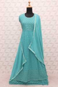 Chikankari-vestido Anarkali de edición exclusiva para mujer, vestido femenino de serie, Anarkali Kurti - Product Image 3