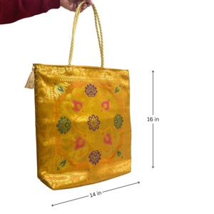Sac à main pour femme motif Banarasi, grande capacité, léger, résistant à l'eau, sac fourre-tout tendance, broderie pour un usage quotidien - Product Image 2