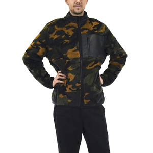 Chaquetas cálidas de invierno de lana polar con cuello levantado y cremallera completa Color sólido y decoración de Bolsillo grande Posición del logotipo frontal - Product Image 6