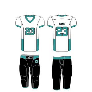 Ensemble d'uniformes de football américain unisexe Vêtements de sport en polyester à manches courtes et grande taille avec un maillot personnalisable - Product Image 5