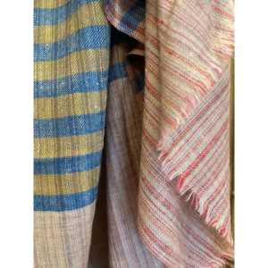 Bufanda Pashmina de Estilo Étnico, Tejida a Mano, con Estampado de Rayas Madras y Bordado de Lana para Musulmanes - Product Image 4