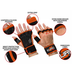 Gants de musculation de haute qualité, best-seller, en néoprène, design demi-doigts, paumes rembourrées, soutien du poignet, confort pour - Product Image 6