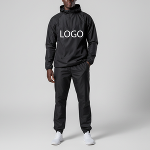 Nuevo Traje de Sauna Elástico con Logotipo Personalizado, Transpirable, Elástico en Cuatro Direcciones, para Ejercicio, Gimnasio, Fitness, Totalmente Negro, para Correr - Product Image 1