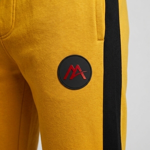 Ensemble de survêtement décontracté jaune moutarde pour homme, veste athlétique à fermeture éclair intégrale, pantalon de jogging avec bandes latérales noires, vêtements de sport pour l'entraînement et la gym - Product Image 5