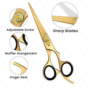 Bahasa Pro Emballage personnalisé Ciseaux professionnels de coiffure en or avec sac en PU par Bahasa Pro Vente en gros - Product Image 2