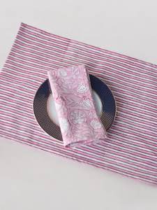 Pink Dining Table <b>Placemats</b> Set With Napkins Stripe Two colour Available - Product Image 4