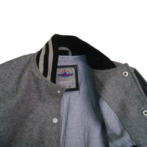 Veste pour homme, fine, décontractée, de style motard, universitaire, en coton, avec manches en cuir, écologique, imperméable et coupe-vent - Product Image 3