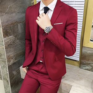 Nuevo Traje de Hombre para Negocios (Traje + <span class=keywords><strong>Chaleco</strong></span> + Pantalones) Conjunto de 3 Piezas Chaqueta <span class=keywords><strong>Chaleco</strong></span> Pantalones Cierre de un Botón para Novio, Padrino, Baile de Graduación, Boda, Fiesta - Product Image 5
