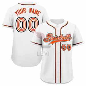 Vente en gros d'uniforme de baseball vintage imprimé sur mesure à manches courtes chemise de baseball rayée pour hommes chemise de baseball rétro - Product Image 3