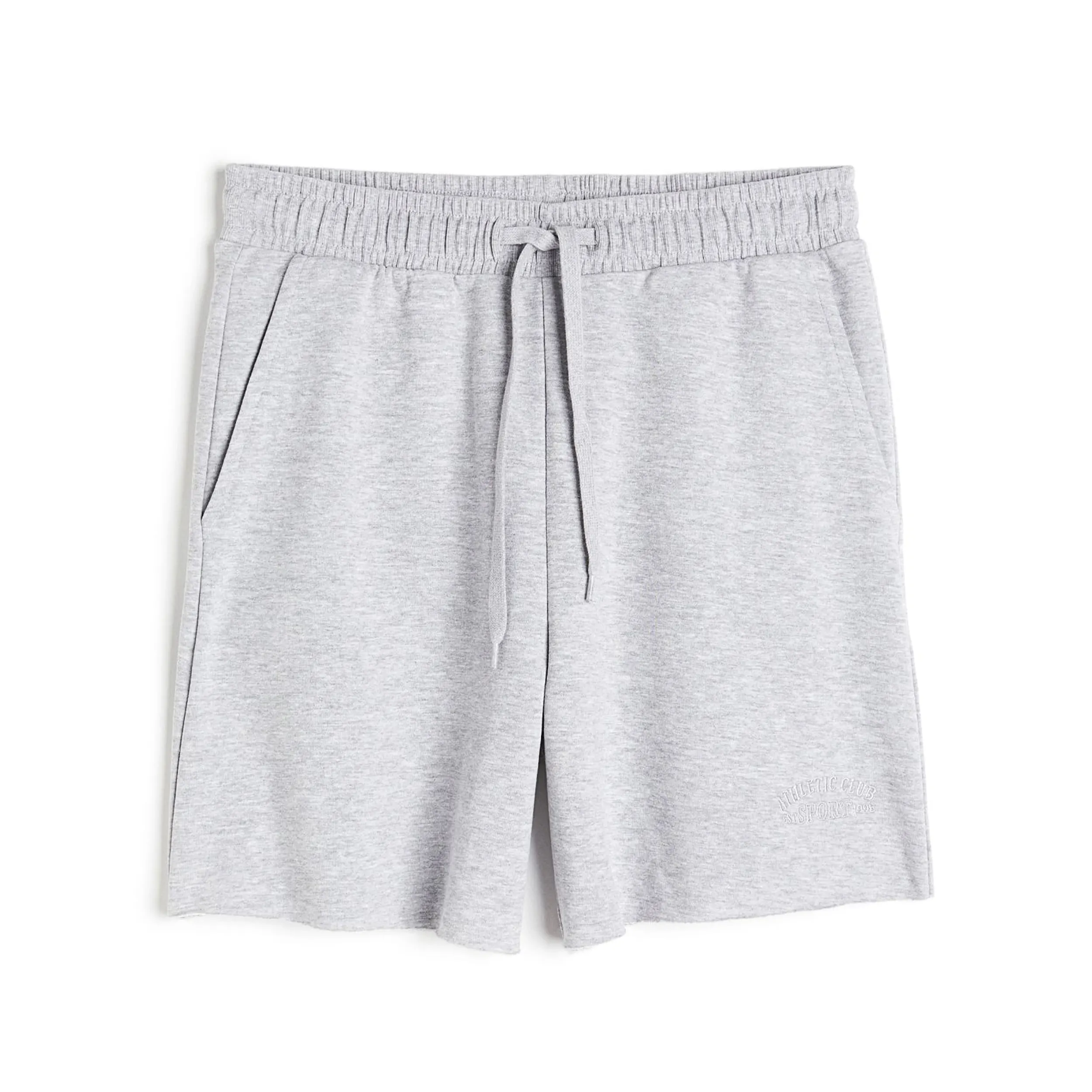 Moletom bordado Shorts em tecido moletom leve com motivo bordado em uma perna Shorts soltos 2024