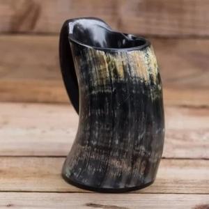Authentique 100% Original Viking Tasse à Corne à Boire Artisanat Écologique Nouveau Design Corne Naturelle Agate Tankard Animal Poli - Product Image 2