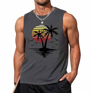 Venta al por mayor de moda de los hombres Tanktop logotipo personalizado de los hombres de palangre de culturismo camisetas sin mangas Fitness Plain Gym camiseta sin mangas - Product Image 1