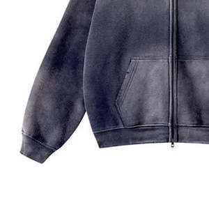 Sweats à capuche délavés à l'acide pour hommes avec tissu en coton mélangé respirant, idéal pour la superposition et les vêtements de saison - Product Image 5