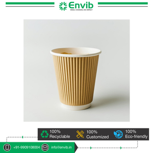 Vasos de papel Kraft ondulados personalizables de 20oz, servicio resistente al calor de triple pared de alta calidad para café caliente - Product Image 5