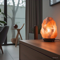 Grande lampe de sel de l'Himalaya sculptée et réglable, lumière de nuit en sel rose naturel pour la décoration intérieure, le Feng Shui et l'usage religieux