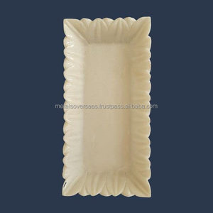 ถาดเสิร์ฟน้ำผลไม้และของว่างถาดเสิร์ฟสำหรับบ้านห้องครัวโรงแรมปรับแต่งได้หรูหราหินอ่อนสีขาว - Product Image 5