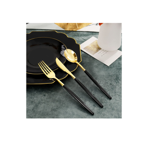 ชุดช้อนส้อมสแตนเลสสีทอง4ชิ้นเครื่องใช้บนโต๊ะอาหารเป็นมิตรกับสิ่งแวดล้อมสำหรับร้านอาหารสำหรับงานเลี้ยงที่บรรจุในกล่องของขวัญ - Product Image 4