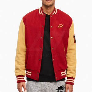 Veste d'université surdimensionnée 100% coton pour homme avec col montant Design Letterman élégant Matériau confortable et durable - Product Image 1