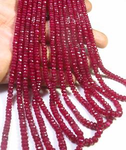 Perles Rondelles de Rubis Rouge Naturel de Haute Qualité 3-5mm 18 Pouces, Perles en Vrac pour Bijoux, Non Traitées, Non Chauffées - Product Image 5