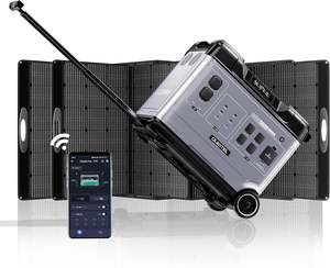 VENTES FLASH NOUVEAU OUKITEL P5000 Station d'alimentation portable 5120Wh avec 2 panneaux solaires 400W, Générateur solaire LiFePO4 2200W - Product Image 1