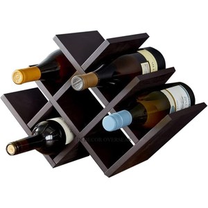 Soporte y soporte para botellas y vino hecho de madera de la mejor calidad con recubrimiento en polvo de Color negro de Metal resistente, suministros de decoración para el hogar - Product Image 5