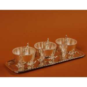 Handmade German Silver Plated Peacock <b>Elephant</b> Bowl Luxury Oriental Decoration Polished and Handmade Wedding Gift Set of 3 - Product Image 2