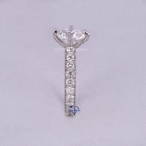 Anillo de boda de tendencia de corte redondo con diamantes cultivados en laboratorio de alta calidad de Plata de Ley 925 solitario único personalizado al por mayor para mujer - Product Image 4