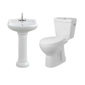 Directo de fábrica, artículos sanitarios, baño, inodoro de cerámica, lavabo, Combo, interior, Vistaar S, trampa, juego de inodoro y lavabo, juego de pedestal - Product Image 3