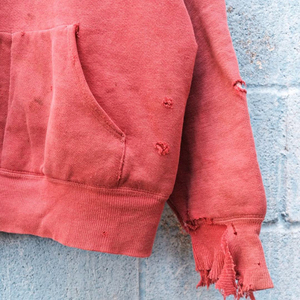 Sudadera con capucha desgastada lavada con ácido para hombre en tallas grandes logotipo personalizado ropa de calle bordada serigrafía personalizada teñida lisa - Product Image 6