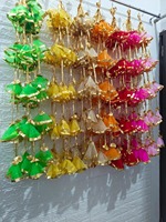 Coloré Gota Patti Net Gland Guirlandes À La Main Tissu Suspendu Pour Haldi Mehndi Anand Karaj Navratri Eid Scène Décors