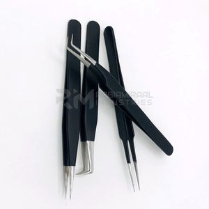 RMI ที่หนีบขนตาคุณภาพสูงชุด4จุดสีเงินและสีดำเคลือบด้วยผงสีเงินแหนบสำหรับปัดขนตา - Product Image 2