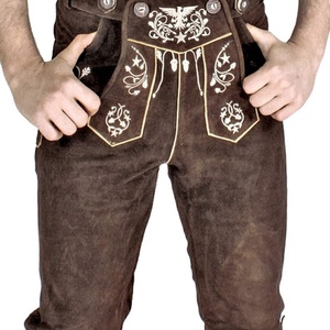 Elegante Lederhosen bávaro, Kniebund Hosen, Hombres Ledersosen Trachten Lederhosen Pantalones de cuero con tirantes 2025 - Product Image 5