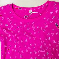 Camisetas Casuales al por Mayor para Mujer, Tallas Grandes, 160 GSM, 100% Algodón, Manga Corta, Transpirables, Diseño Estampado AOP, Cuello Redondo, con Lentejuelas