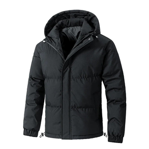 Otoño Invierno engrosada abajo a prueba de viento cálido Puffer chaqueta con cremallera completa con cuello con capucha chaqueta de invierno - Product Image 4