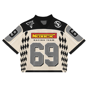 Maillot de football recadré 100% polyester personnalisé imprimé numériquement t-shirt en maille carrée surdimensionnée à séchage rapide vêtements de sport de football pour hommes - Product Image 5