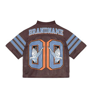 Vente en gros personnalisé Maillot de football américain pour hommes Chemise oversize en maille à la mode de rue Plus Size Options Caractéristique durable - Product Image 4