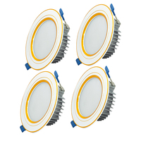 Downlight LED minimaliste moderne à usage domestique 7W 20W 30W Options 6500K COB TOS Bordure dorée Corps en plastique en aluminium encastré Vietnam