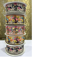 Lacets floraux multicolores faits à la main sur mesure pour chapeaux, créateurs et enfants, vêtements avec tissu à paillettes