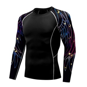 เสื้อรัดกล้ามเนื้อคุณภาพพรีเมียมสำหรับบราซิลเลียนยิวยิตสูและศิลปะการต่อสู้แบบผสมผสาน ระบายอากาศได้ดี แห้งเร็ว แขนยาว สำหรับผู้ชาย ผลิตจากโพลีเอสเตอร์ผสมสแปนเด็กซ์ - Product Image 3