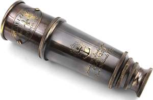 Cadeau d'artisanat en métal fonctionnel de télescope de Spyglass en cuir en laiton antique pour le cadeau de Noël - Product Image 4