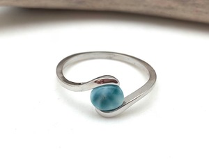 Handmade Natural Larimar Gemstone Ring 925 Sterling Silver Invisible Setting Third Party Certified Unique Trendy Party Wear <b>Gift</b> - Product Image 6