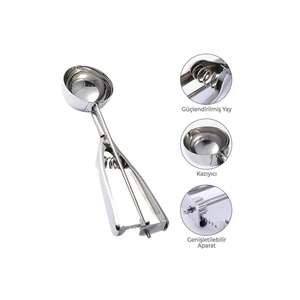 ชุดมีดสแตนเลสสีเทาสำหรับเสิร์ฟฮาลวา ไอศกรีม 1 ชิ้น อุปกรณ์ไอศกรีมระดับพรีเมียม รับประกัน 1 ปี ใช้สำหรับ 1 คน - Product Image 1