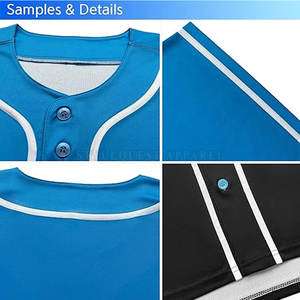 Maillot de baseball coupe ajustée à séchage rapide pour hommes, vêtements de sport respirants de couleur unie - Product Image 4