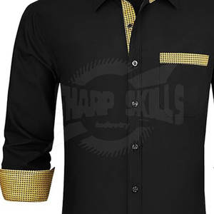 Camisas de vestir para hombre ajustadas de color sólido tejidas con cierre de botón cubierto al por mayor cantidad a granel MOQ bajo - Product Image 6