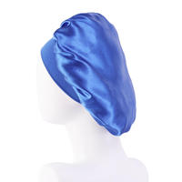 Bonnet de nuit en satin pour femme, personnalisable avec logo, double couche, 100 % polyester, imprimé numérique, rose poudré, pour cheveux bouclés, vente en gros
