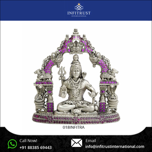 ร้อนขายการออกแบบโบราณแบบดั้งเดิมงานฝีมือในชีวิตประจำวัน Pooja สำหรับวัดบ้าน925เงินสเตอร์ลิงพระศิวะเงินไอดอลรูปแกะสลัก - Product Image 2