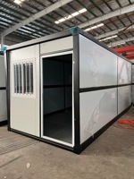 Mini-villa pliable de 20 pieds, préfabriquée, mobile, conteneur de showroom, maison mobile avec toilettes portables