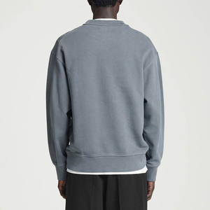 Nueva llegada sudadera de hombre de cuello redondo de secado rápido de gran tamaño básica de alta calidad sudadera de mezcla de algodón personalizada al por mayor - Product Image 6