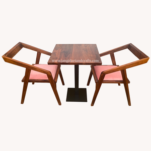 Tự Nhiên Ấn Độ Acacia Babool Gỗ Trong Kho Óc Chó Nhà Hàng Rắn Gỗ <span class=keywords><strong>Top</strong></span> Sắt Cơ Sở Bàn Ăn & Gỗ Bọc Ghế Bộ - Product Image 5